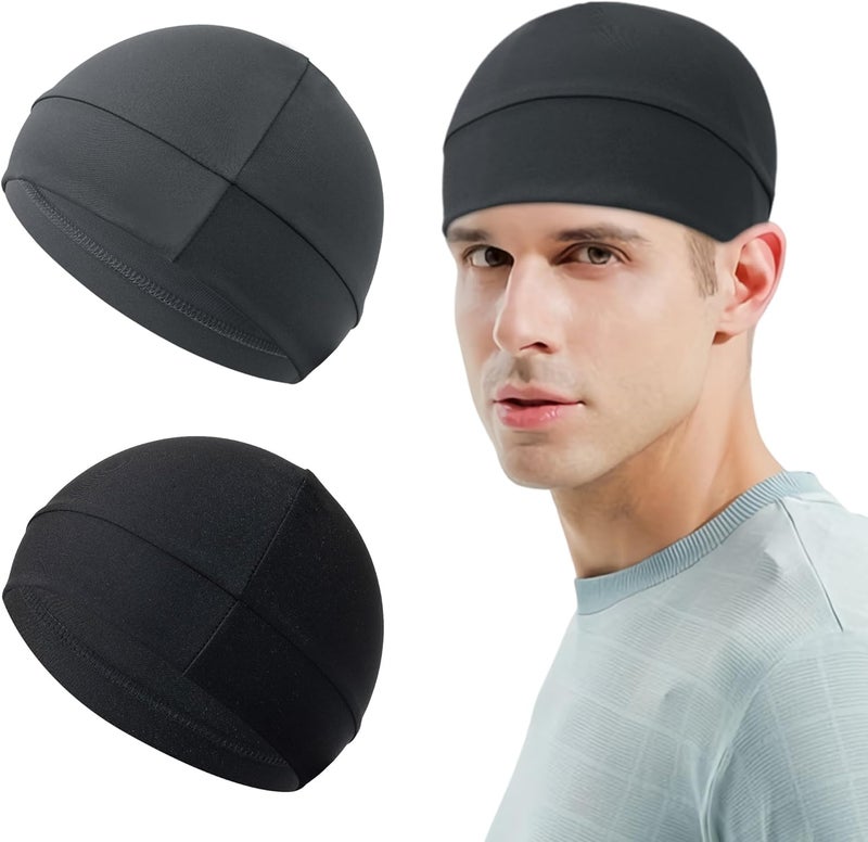 Qearl Men Cooling Skull Caps Helmet Liner Cycling Caps Sweat Wicking Running Beanie Hat for Men Women Multicolor - Image 1